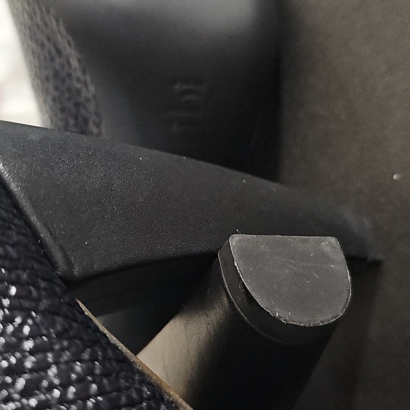 Tibi New York Black High Heel Ankle Snake Embossed Leather Boots Size 9 - Picture 9 of 11